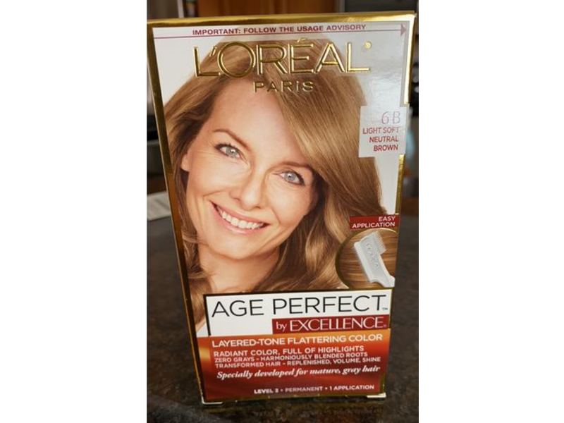 L'Oreal Paris ExcellenceAge Perfect Layered Tone Flattering Color, 6B Light Soft Neutral Brown
