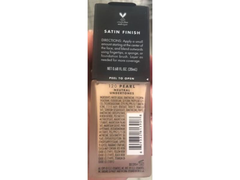 E.l.f. Cosmetics Flawless Satin Finish Foundation, Oil-Free, Medium Coverage, 120 Pearl, 0.68 fl oz/20 mL