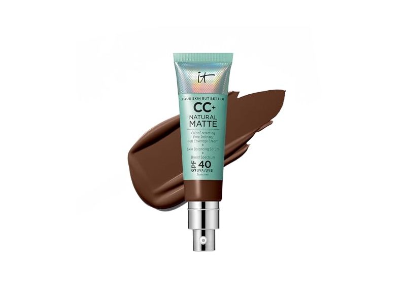 It Cosmetics Natural Matte CC+ Cream, SPF 40, Deep Mocha, 1.08 fl oz