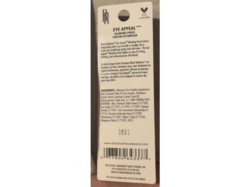 Black Radiance Eye Appeal Blending Pencil, CA6525 Kohl Black, 0.033 oz/0.94 g