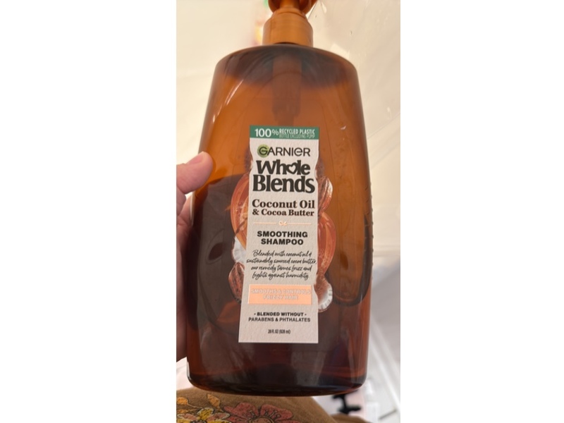 Garnier Whole Blends Smoothing Shampoo, Coconut Oil & Cocoa Butter, 28 fl oz/828 mL