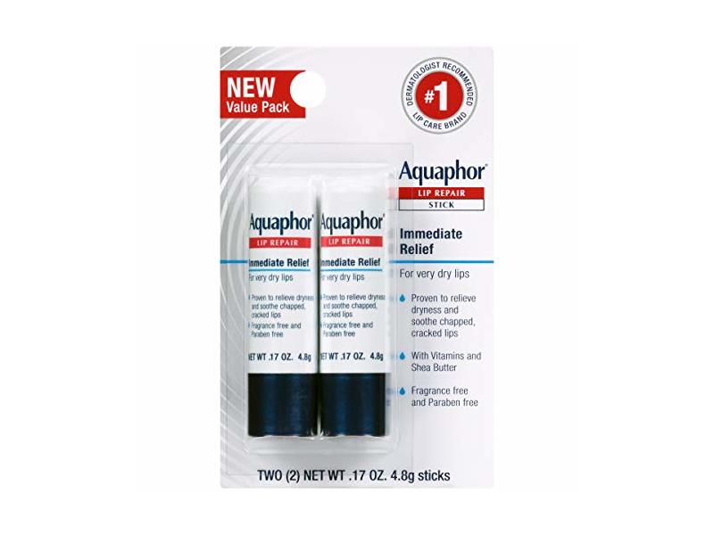 Aquaphor Immediate Relief Lip Repair Stick, 0.17 oz/4.8 g, Pack Of 2