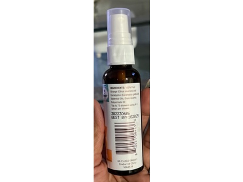 GuruNanda Uplift Vaporizing Shower Spray, Orange Essential Oil, 2 fl oz/59 mL