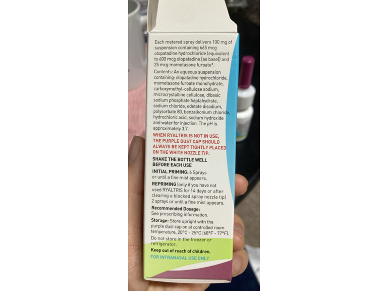 Ryaltris (olopatadine hydrochloride and mometasone furoate) Nasal Spray 665 mch/25 mcg, 9 g,