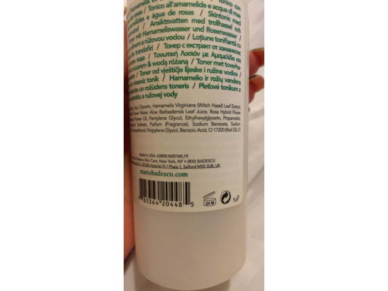 Mario Badescu Skin Care Toner, Witch Hazel & Rosewater, 8 fl oz/236 mL