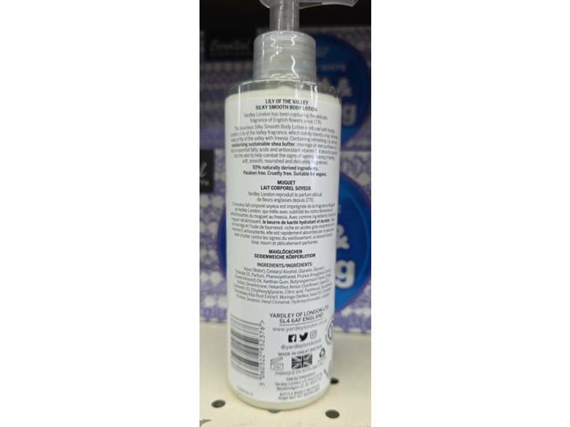 Yardley London Silky Smooth Body Lotion, Lily Of The Valley, 8.4 fl oz/250 mL