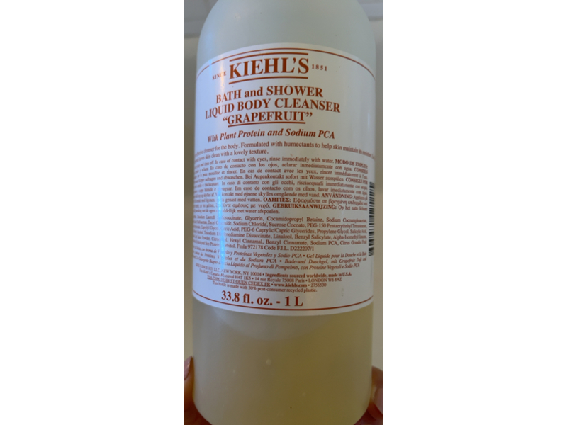 Kiehl's Bath & Shower Liquid Body Cleanser, Grapefruit, 33.8 fl oz/1L