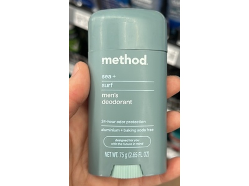 Method Men's Deodrant, Sea + Surf, 2.65 oz/75 g