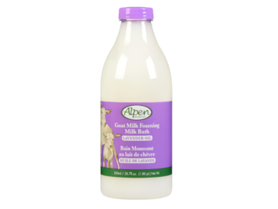 Alpen Secrets Goat Milk Foaming Milk Bath, Lavender Oil, 28.7 fl oz/850 mL
