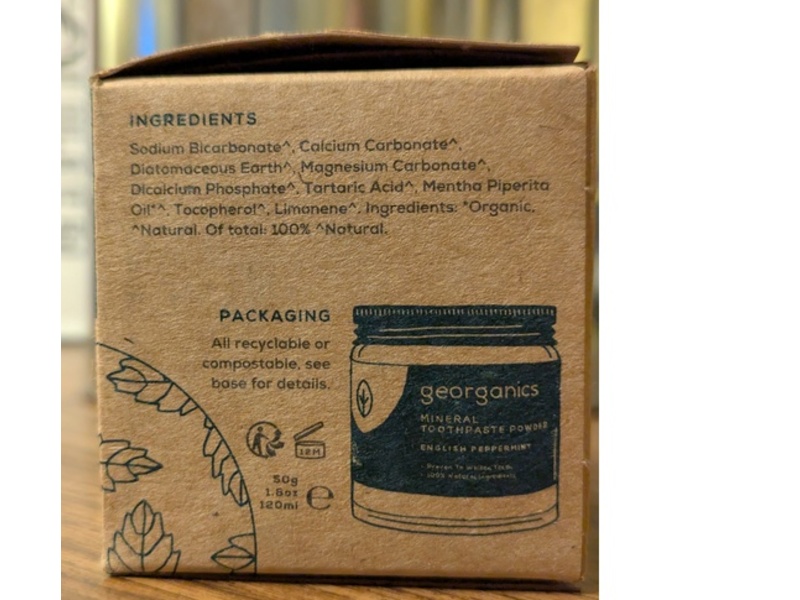 Georganics Mineral Toothpaste Powder, Peppermint, 120 mL