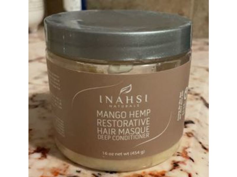Inahsi Naturals Restorative Hair Masque Deep Conditioner, Mango Hemp, 16 oz/454 g