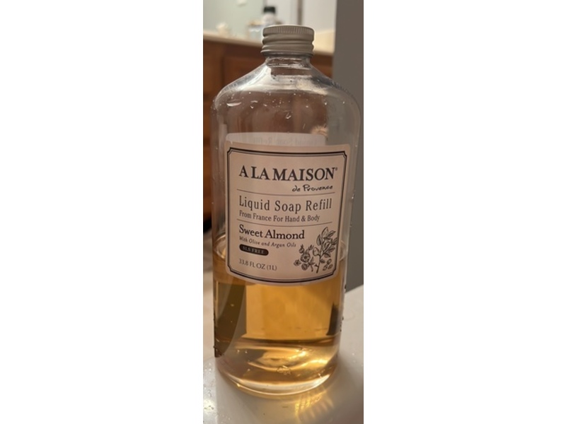 A La Maison Hand & Body Liquid Soap Refill, Sweet Almond, 33.8 fl oz/1 L