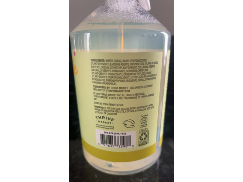 Rosey Granite & Stainless Steel Cleaner Verbena & Lemon Zest, 21 fl oz/621 mL