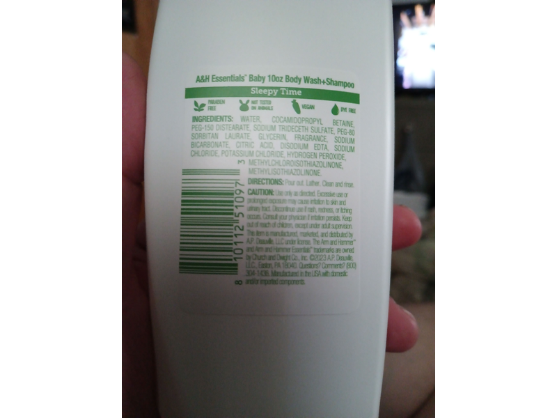 Arm & Hammer Essentials Baby Body Wash & Shampoo, 10 fl oz/296 mL