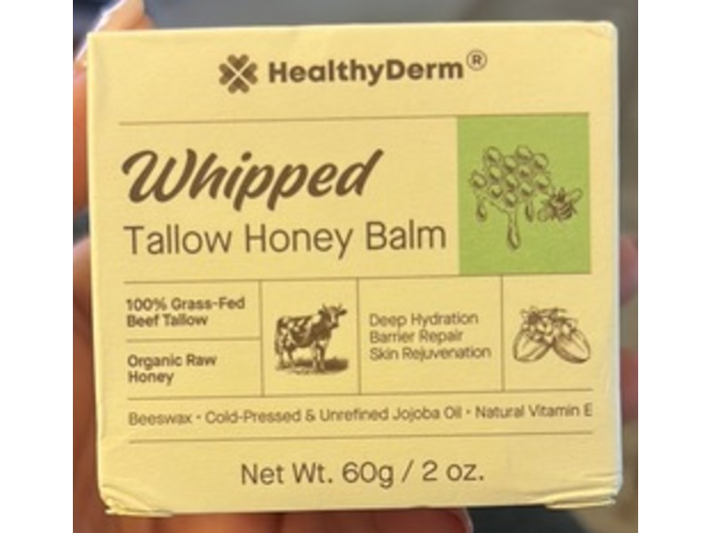 HealthyDerm Tallow Honey Balm, Raw Honey, 2 oz/60 g