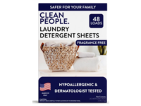 Clean People Laundry Detergent Sheets, Fragrance Free, 48 Loads, 2.54 oz/72 g, 24 Sheets - thumbnail 1