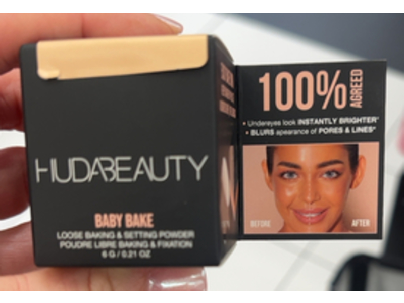 Huda Beauty Baby Bake Loose Baking & Setting Powder, Peach Pie, 0.21 oz/6 g