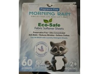 Morning Rain Eco-Safe Fabric Softener Sheets, Fragrance Free, 30 Sheets, 60 Loads - thumbnail 2