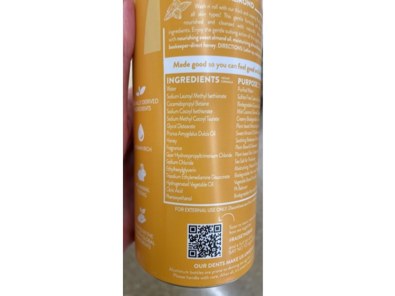 Pacha Soap Co Soothing Body Wash, Vanilla Almond,16 fl oz/473 mL