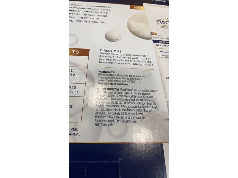 Roc Retinol Correxion Serum Cleanser, Deep Wrinkle, 6 fl oz/177 mL, Pack Of 2