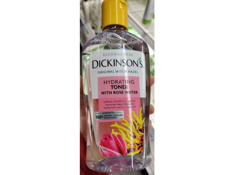 Dickinson's Original Witch Hazel Hydrating Toner, Rose Water, 16 fl oz/473 mL