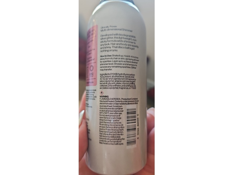 Eva Nyc Kweeen Silver Hair & Body Glitter Spray, 4.9 oz/139 g