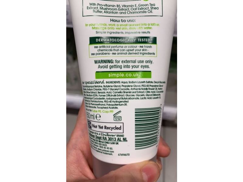 Simple Regeneration Age Resisting Facial Wash, 150 ml