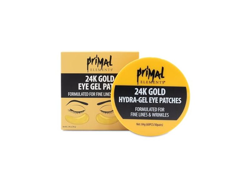 Primal Elements Hydra-Gel Under Eye Patches, 24K Gold, 84 g, 30 Pairs, 60 Count