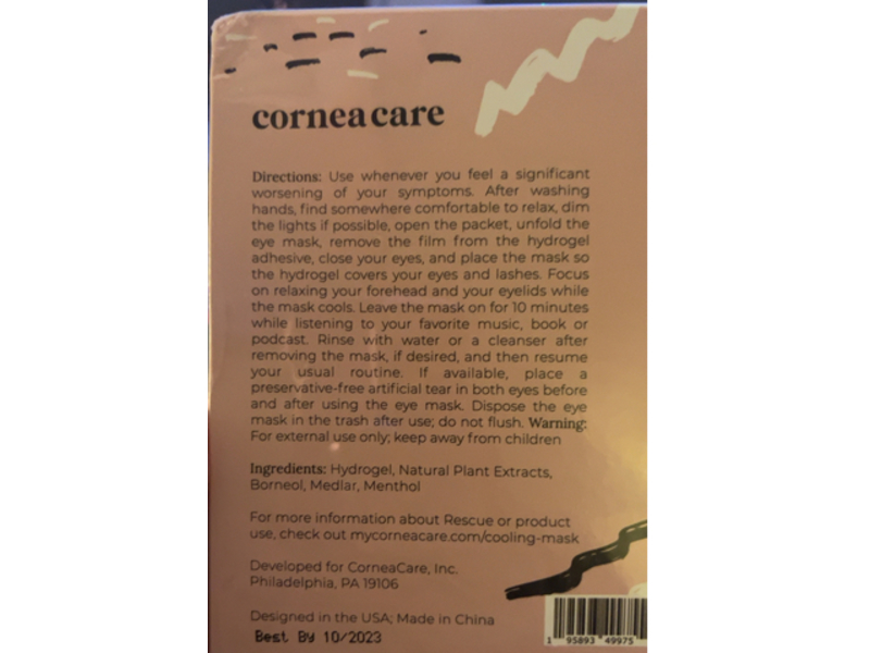 CorneaCare Rescue Self Cooling Eye Mask, 6 Count