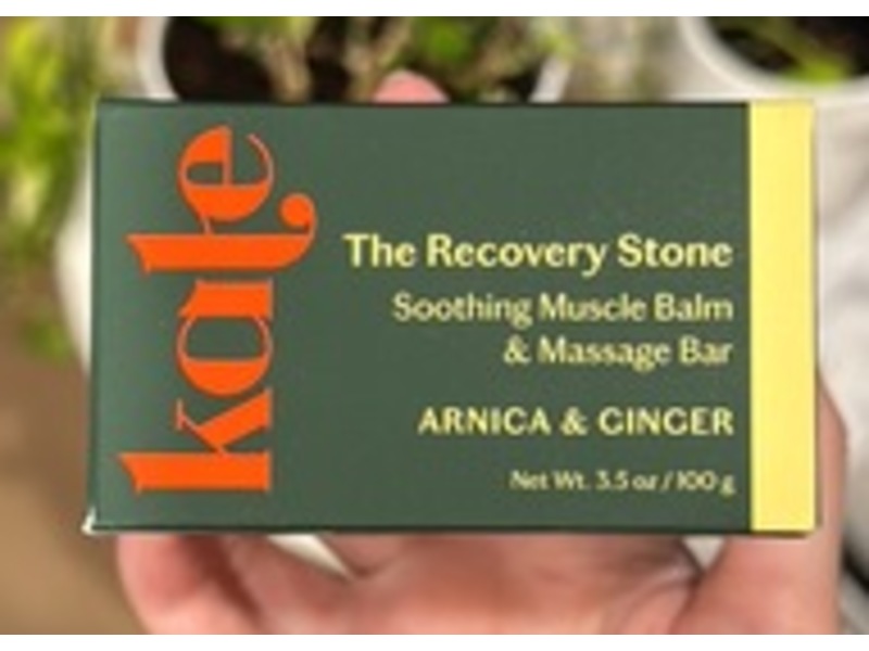 Kate The Recovery Stone Soothing Muscle Balm & Massage Bar, Arnica+Ginger, 3.5 oz/100 g