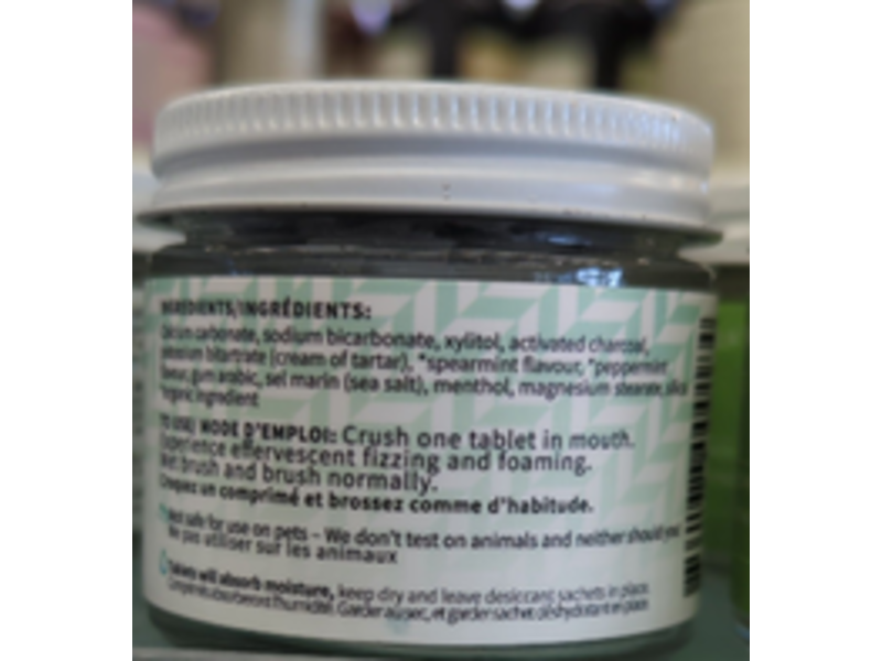 Nelson Naturals Crush & Brush Toothpaste Tablets, Mint Charcoal, 2.12 oz/60 g