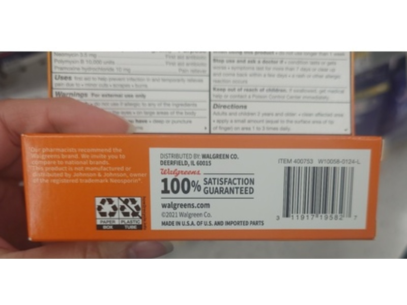 Walgreens Multi-Antibiotic Cream + Pain Relief, Maximum Strength, 1 oz/28 g