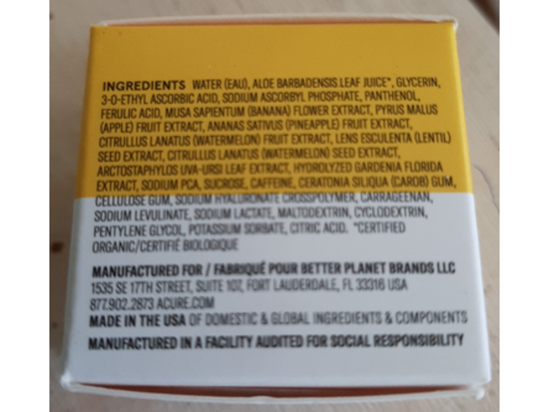 Acure Brightening Vitamin C Jelly Mask, 0.25 fl oz/7.3 mL