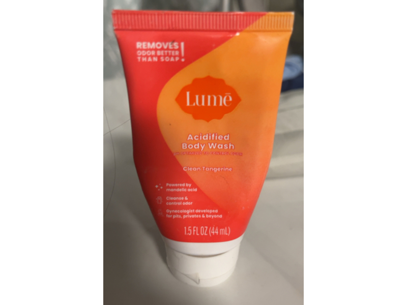 Lume Acidified Body Wash, Clean Tangerine, 1.5 fl oz/44 mL