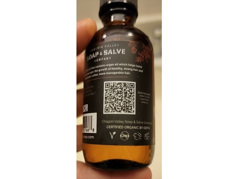 Chagrin Valley Soap & Salve Company Hair Oil, Argan Sunflower, 2 fl oz/59 mL