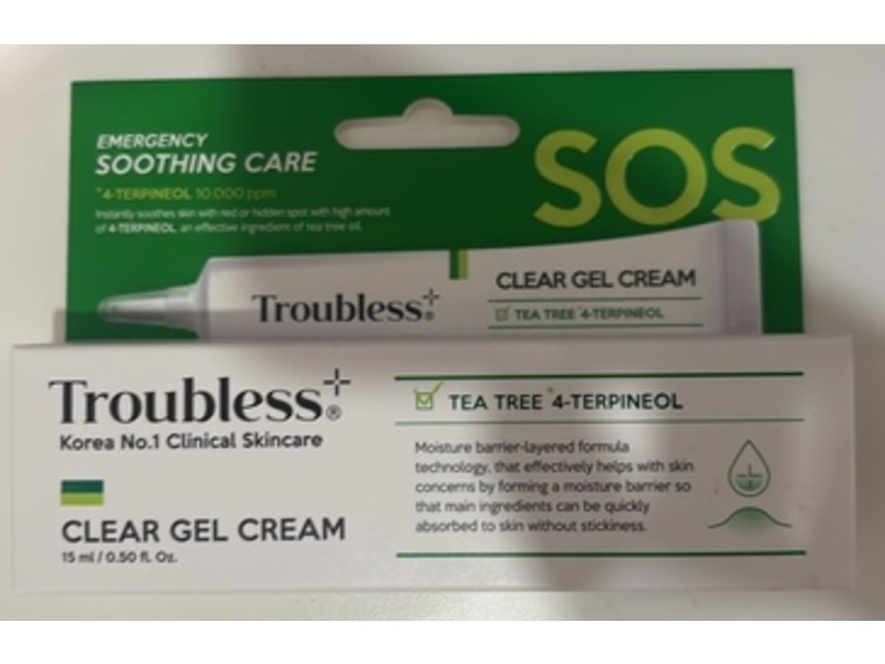 Troubless Clear Gel Cream, 0.5 fl oz/15 mL