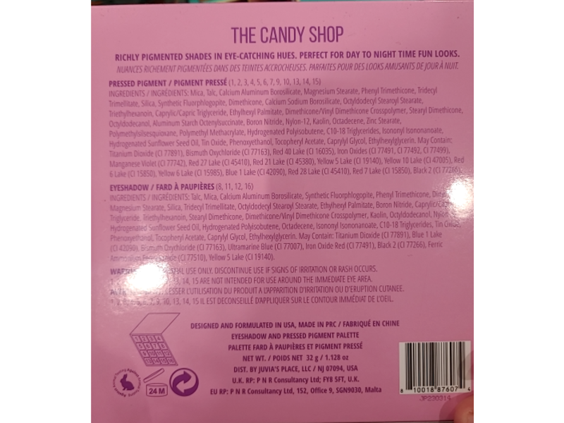 Juvia's Place The Candy Shop Eyeshadow Palette, 1.128 oz/32 g