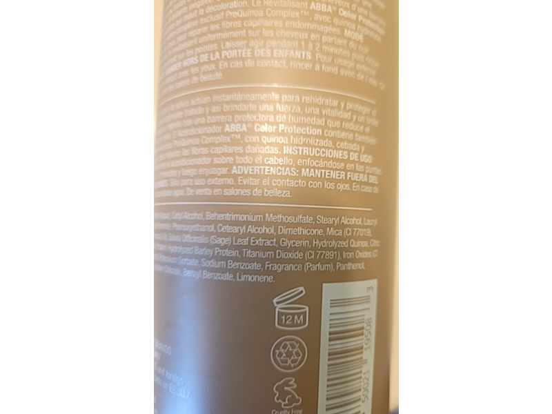Abba Pure Performance Hair Care Color Protection Conditioner, 32 fl oz/946 mL