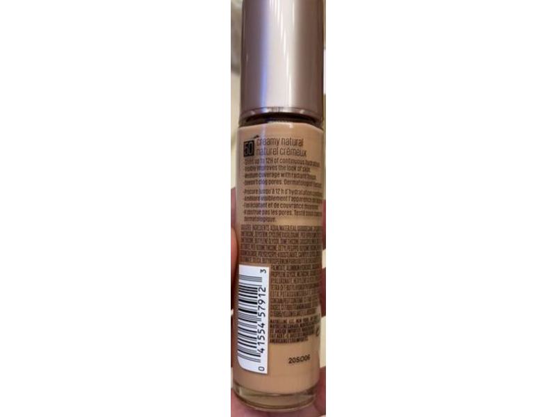 Maybelline New York Dream Radiant Liquid Hydrating Foundation, 50 Creamy Natural, 1 fl oz/30 mL