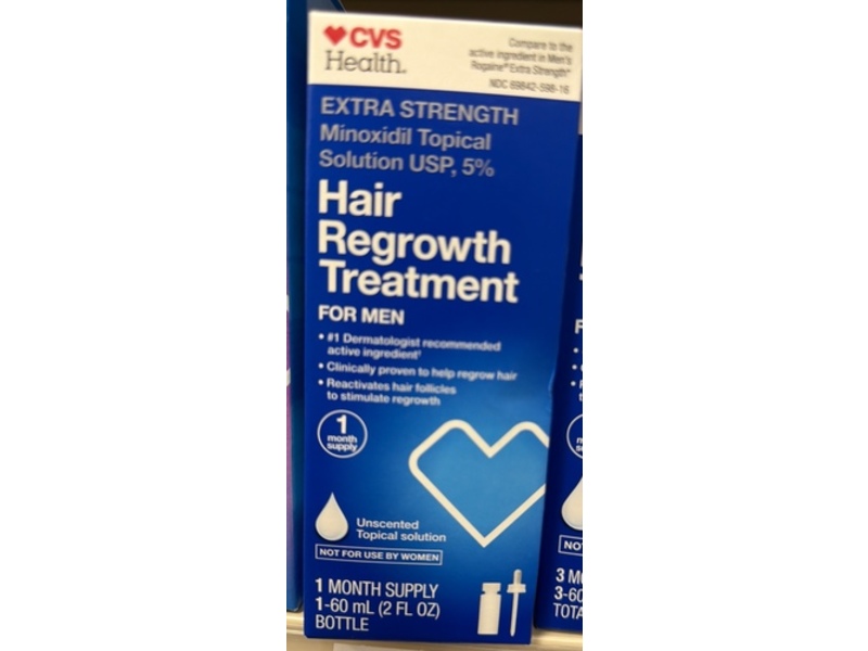 CVS Health Men Hair Regrowth Treatment, 5% Minoxidil Solution, 2 fl oz/60 mL