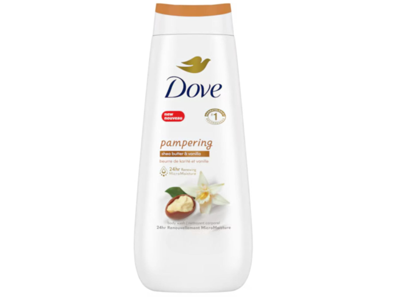 Dove Pampering Body Wash, Shea Butter & Vanilla, 16.9 fl oz/500 mL.