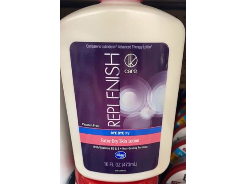 Kroger Replenish Extra-Dry Skin Lotion, Vitamin B5 & E, 16 fl oz/473 mL