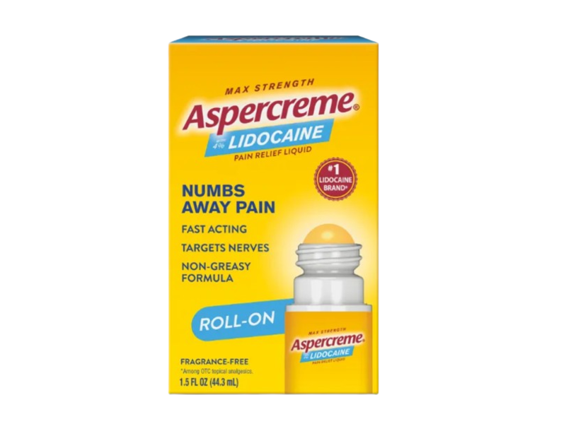 Aspercreme Lidocaine Pain Relief Liquid Roll-On, 1.5 Oz/44.3 mL