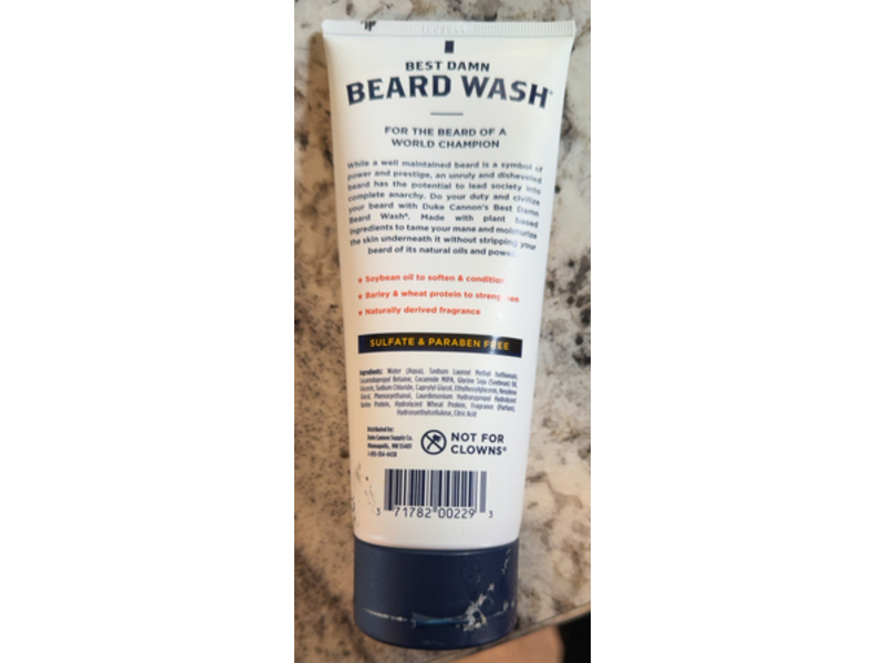 Duke Cannon Beard Wash, Citrus Hefeweizen, 6 fl oz/177 mL