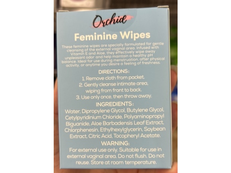 Orchid Feminine Wipes, Unscented, 16 Count