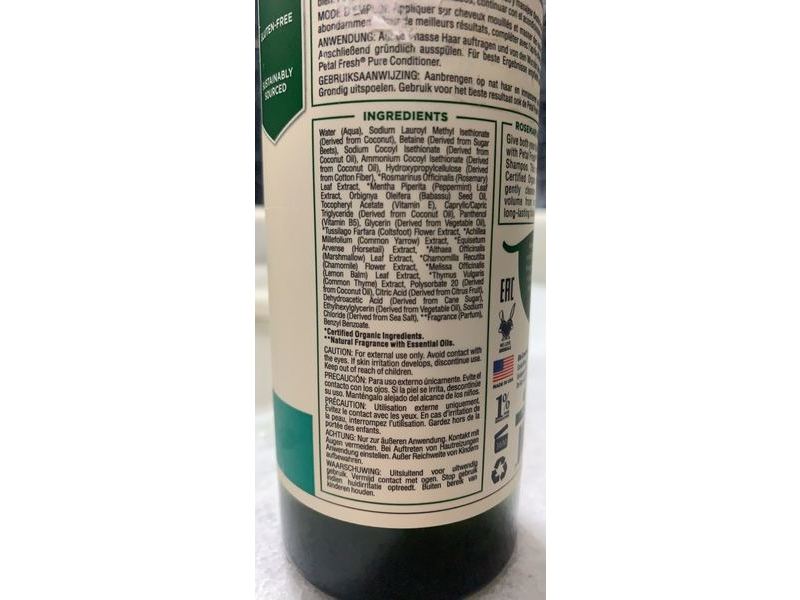 Petal Fresh Pure Volumizing Shampoo, Rosemary & Mint, 12 fl oz/355 mL