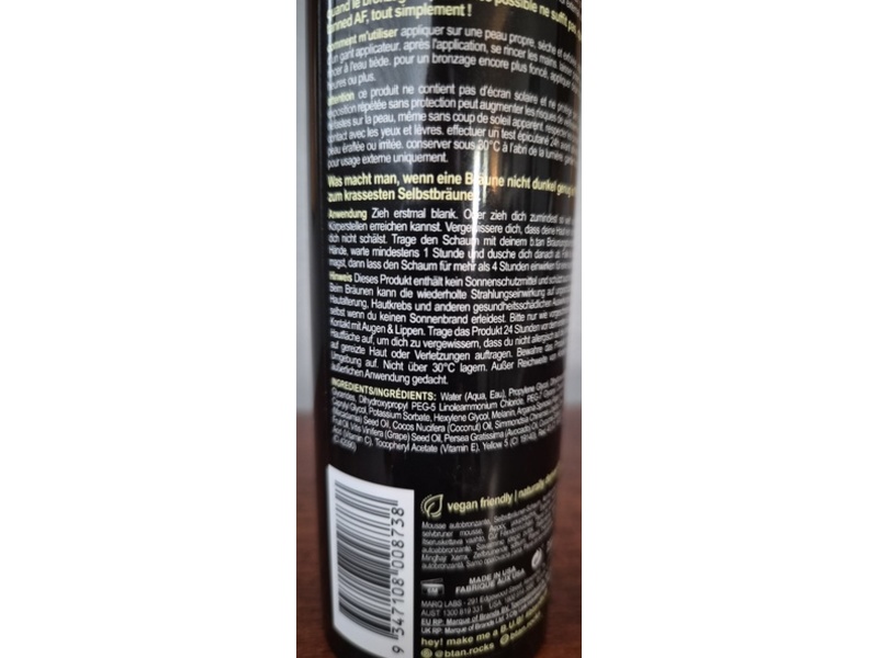 b.tan Tanned AF 1 Hour Self Tan Mousse, Darkest , 6.7 fl oz/200 mL