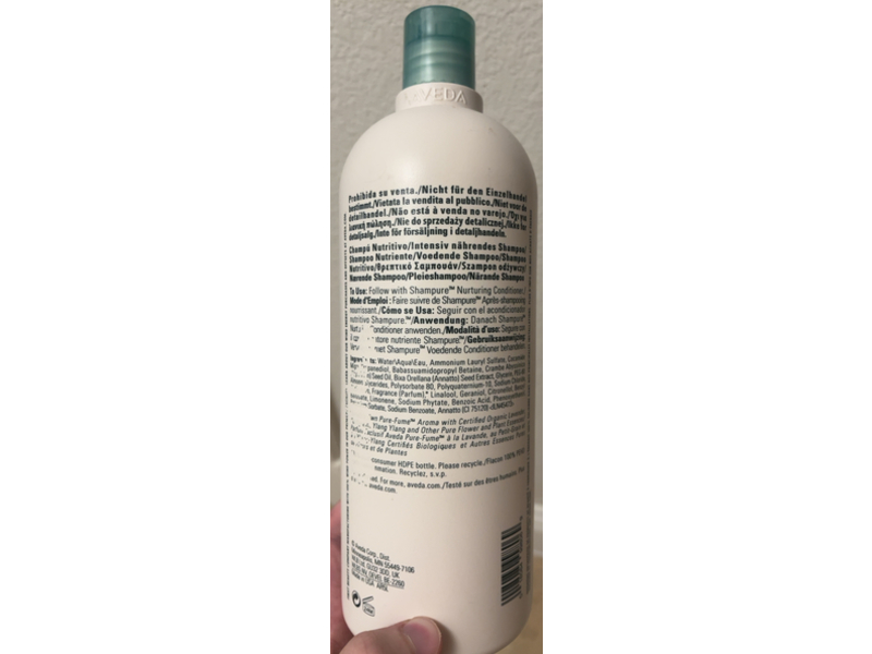 Aveda Shampure Nurturing Shampoo, Calming Aroma, 33.8 fl oz/1 L