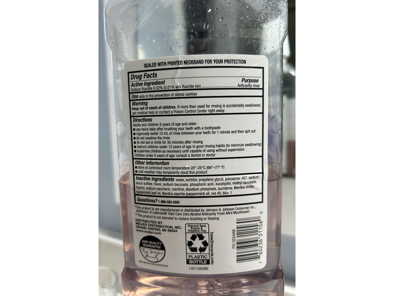Meijer Anticavity Fluoride Mouthwash, Fresh Mint, 33.8 fl oz/1 L
