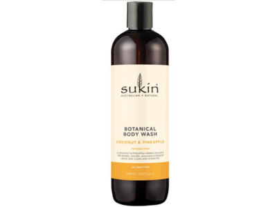 Sukin Botanical Body Wash, Coconut & Pineapple, 16.9 fl oz/500 mL